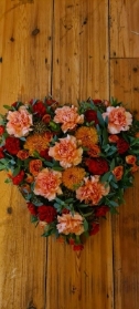 10 Inch Loose Heart Tribute in Autumnal Colours   Florist Choice