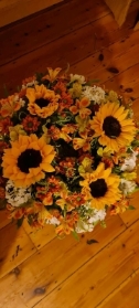 12 Inch Wreath in Oranges, Yellows & Whites   Florist's Choice