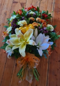 Funeral Tied Sheaf Autumnal Colours   Florist Choice
